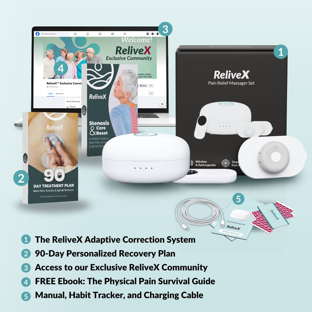 [PLACEHOLDER — NOT FOR PUBLICATION] Reference gallery image sourced from relivex.com for structural preview only; replace with real Kinea Back EMS product photography before launch. (placeholder-relivex-3348344.jpg)
